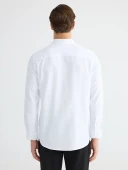 LCW BUSINESS Beyaz Regular Fit Armürlü Erkek Basic Gömlek thumbnail 4