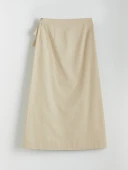 LCW Modest Bej Dar Fit Poplin Etek thumbnail 6