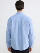 LCW Vision Mavi Regular Fit Poplin Erkek Gömlek thumbnail 4