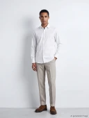LCW BUSINESS Beyaz Slim Fit Armürlü Erkek Basic Gömlek thumbnail 2