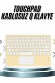 Android İos Uyumlu Bluetooth Klavye Touchpad Slim Kablosuz Wifi Q Klavye thumbnail 2