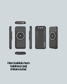 İphone Android Uyumlu 10000Mah – Hem Kablolu Hem Kablosuz thumbnail 2