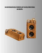 Bluetooth Hoparlör Ahşap Görünümlü 5W Çift Stereo Ses thumbnail 3
