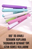 180°C Isı Uzun Süre Kalıcı Düzlük Sağlayan Mini Saç Düzleştirici thumbnail 4