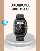 3 Kordonlu Akıllı Saat Uzun Pil Süreli thumbnail 1