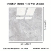 Gri Mermer Desen Duvar Sticker (30*30) thumbnail 3
