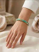 Rosy Mint Mine İşlemeli Kelepçe Bileklik - Kbl0464 thumbnail 2