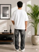 Erkek Beyaz Oversize T-Shirt thumbnail 3