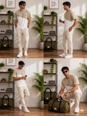 Erkek Beyaz O Yaka Basic T-Shirt thumbnail 4