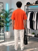Erkek Turuncu O Yaka Basic T-Shirt thumbnail 3