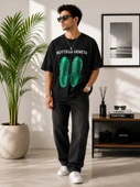 Erkek Siyah Oversize T-Shirt thumbnail 1