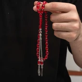 Gümüş Püskül Sıkma Kehribar Tesbih thumbnail 4