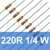 10 adet 220 ohm Direnç (1/4 Watt) thumbnail 1