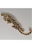 Durush Collection ALTIN RENGİ LEOPAR BROŞ thumbnail 1