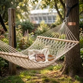 Makrome İp Lüks Tek Kişilik Hamak thumbnail 1