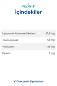 Velavit V-Curcumin Liposomal 30 Kapsül thumbnail 2