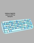 Kablosuz Klavye Mouse Seti Mavi thumbnail 3