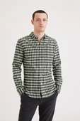 Stretch Oxford Slim Gömlek Green Green S thumbnail 1