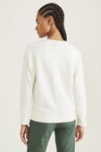 Yuvarlak Yaka Sweatshirt White White S thumbnail 2