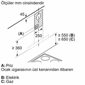Profilo DVB6K770 Dark Silver Cam Dekor Duvar Tipi Davlumbaz thumbnail 7