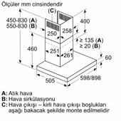 Profilo DVB6K770 Dark Silver Cam Dekor Duvar Tipi Davlumbaz thumbnail 6