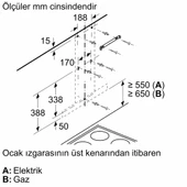 Profilo DVB6K770 Dark Silver Cam Dekor Duvar Tipi Davlumbaz thumbnail 8