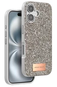 Onegif Apple iPhone 16 Bright Simli Kapak - Gold thumbnail 1