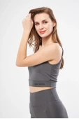 Kolsuz Dalgiç Baskılı Crop - Füme thumbnail 5