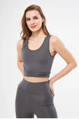 Kolsuz Dalgiç Baskılı Crop - Füme thumbnail 3