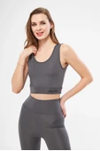 Kolsuz Dalgiç Baskılı Crop - Füme thumbnail 4