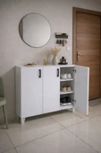EMRMOBILYA 120 cm Beyaz Ayakkabılık thumbnail 2