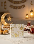 Ramazan Varaklı Yaprak Model Altın Peçete 20 Parça - Ramazan Sofra Peçetesi thumbnail 2