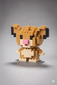 Lego Bricks 3D Aslan Simba 5 cm Mini Yapım Seti Eğitici Oyuncak Model thumbnail 4