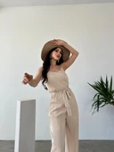İp Askılı Kuşaklı Krinkle Tulum thumbnail 2
