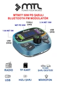 Araç İçin Bluetooth FM Modülatör Transmitter Çakmaklık - MT9877 thumbnail 2