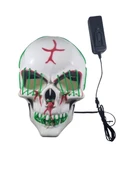 Halloween Maske Kuru kafa Işıklı Yeşil Teller thumbnail 7