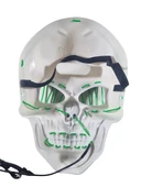 Halloween Maske Kuru kafa Işıklı Yeşil Teller thumbnail 8