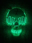 Halloween Maske Kuru kafa Işıklı Yeşil Teller thumbnail 2