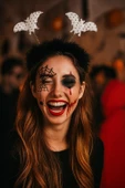 Cadılar Bayramı Beyaz Pullu Yarasa Taç thumbnail 6