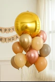 Folyo Balon 22 İnç KÜRE ALTIN GOLD thumbnail 3
