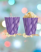 Mısır Kutusu Pop Corn Kutusu Dalgalı Mor Desenli / 8 Parça thumbnail 2