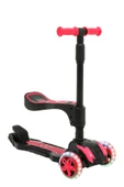 4 ADET Cool Wheels Combo Oturaklı Pembe Scooter thumbnail 1