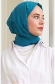 Mides scarf Bambu Kraş Şal Modeli-turkuaz Mavi thumbnail 3