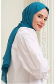 Mides scarf Bambu Kraş Şal Modeli-turkuaz Mavi thumbnail 2