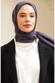 Mides scarf Bambu Kraş Şal Modeli-koyu Gri thumbnail 1