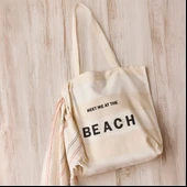 Soft Beach Çanta - Ekru - 50x45 cm thumbnail 1