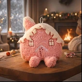 Soft Sevimli Ev Figürlü Yastık - Pembe - 19x22 cm thumbnail 1