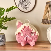 Soft Sevimli Ev Figürlü Yastık - Pembe - 19x22 cm thumbnail 2
