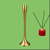 Golden Star Şamdan - Sarı - 31 cm thumbnail 3