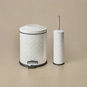 Bath Desenli 2'li Banyo Seti - Beyaz thumbnail 2